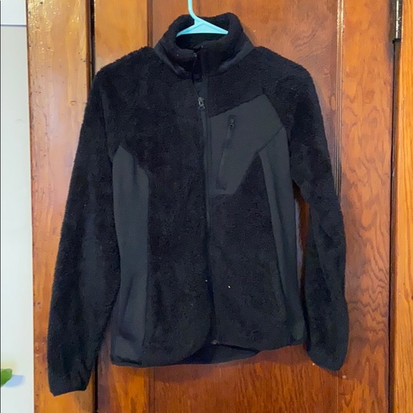 Black fuzzy Columbia jacket - Picture 1 of 4